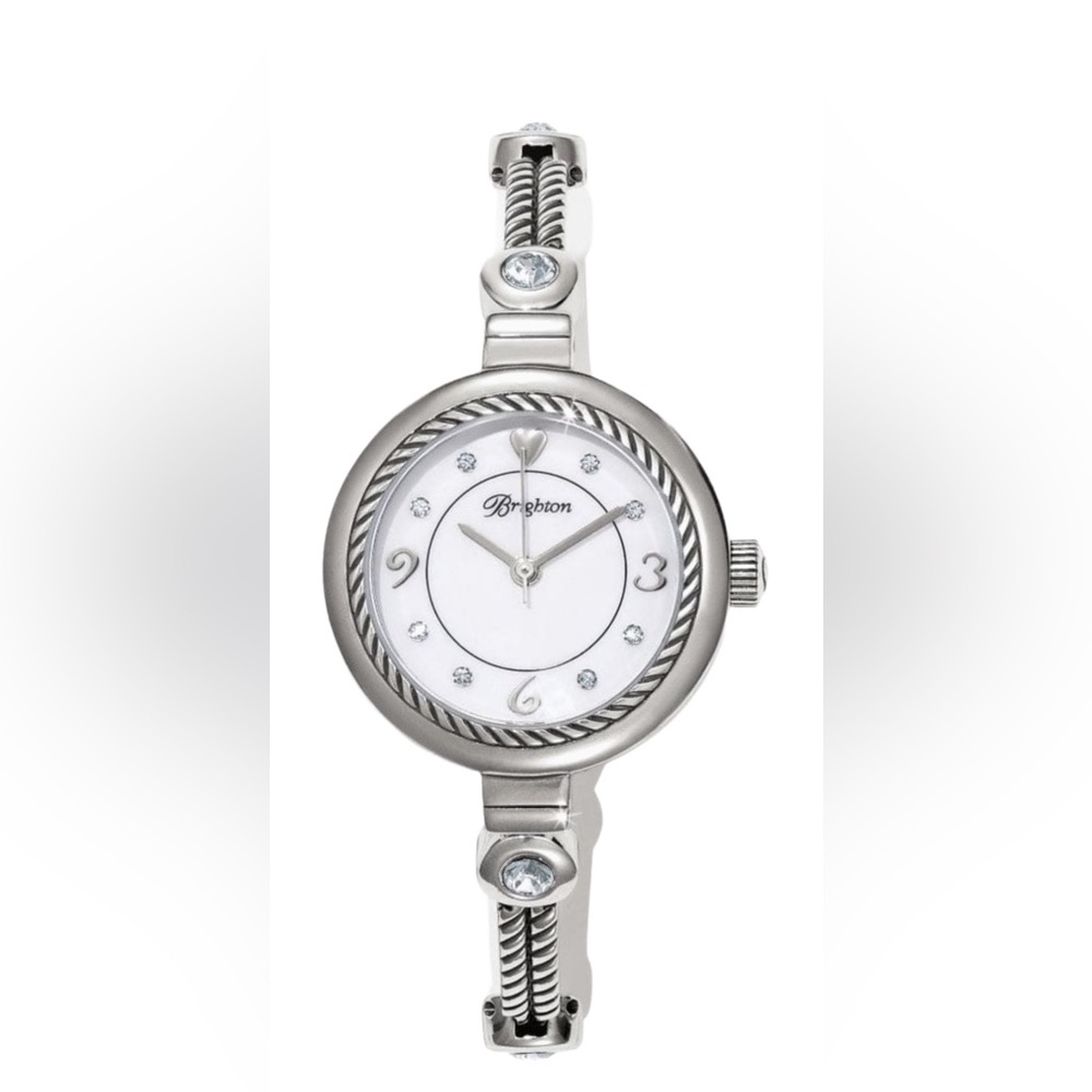 Brighton Roseville Watch.  Silver plated with crystals comes with new battery.